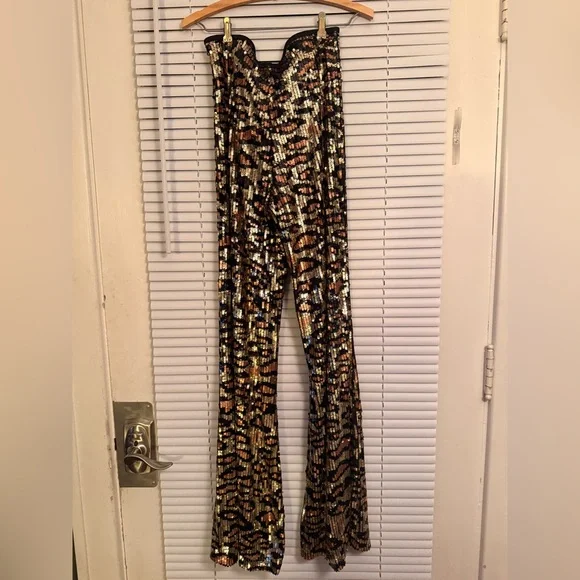 NWT Show Me Your MuMu Cheetah Flare Pants - Picture 5 of 5
